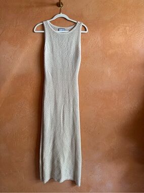 Runaway The Label Open Knit Crochet Cover Up Dress Cream Size M / US 6